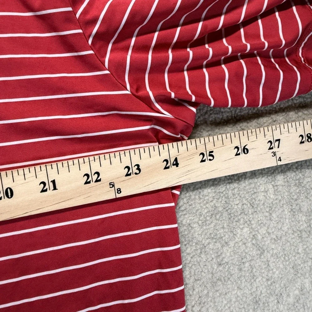 Ralph Lauren Mens Polo Shirt Red White Striped Classic Fit Golf Performance XL